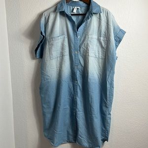 Denim Colored Shirt Dress